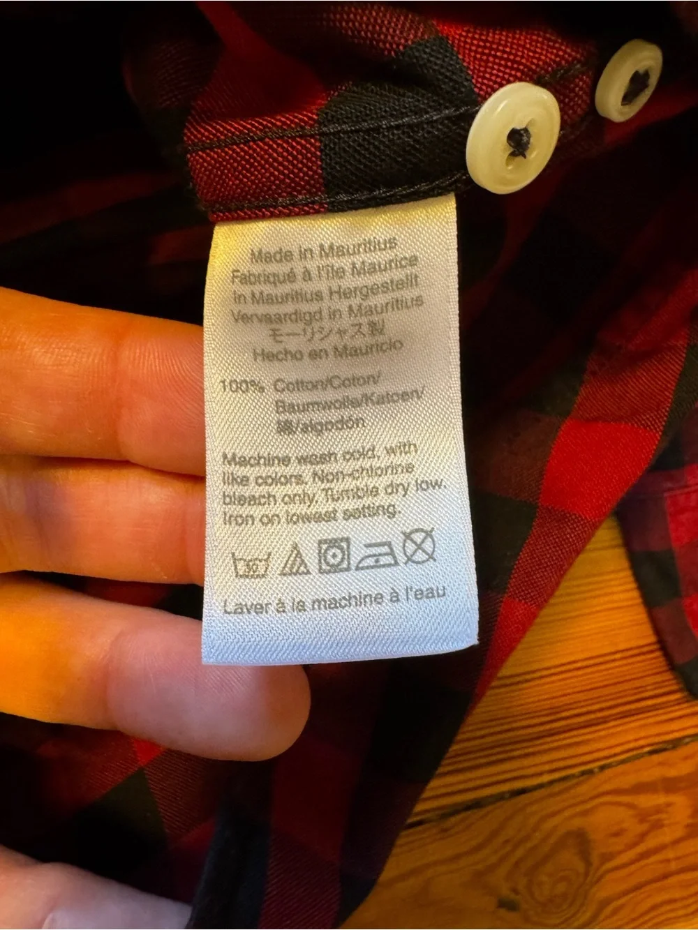J. Crew Men’s Red and Black Buffalo Check Button-Down Shirt